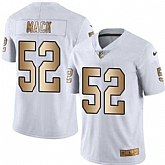 Nike Men & Women & Youth Raiders 52 Khalil Mack White Limited Golden Color Rush Jersey,baseball caps,new era cap wholesale,wholesale hats